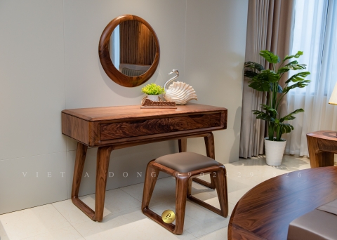 Bàn trang điểm gỗ óc chó BTD - 16